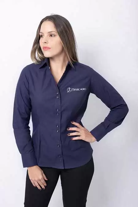 camisa feminina manga longa beraldo uniformes